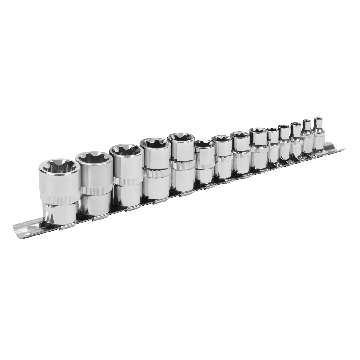 Sealey Siegen TRX-Star* Socket Set E4-E24 1/4", 3/8" & 1/2"Sq Drive 14pc Sealey 