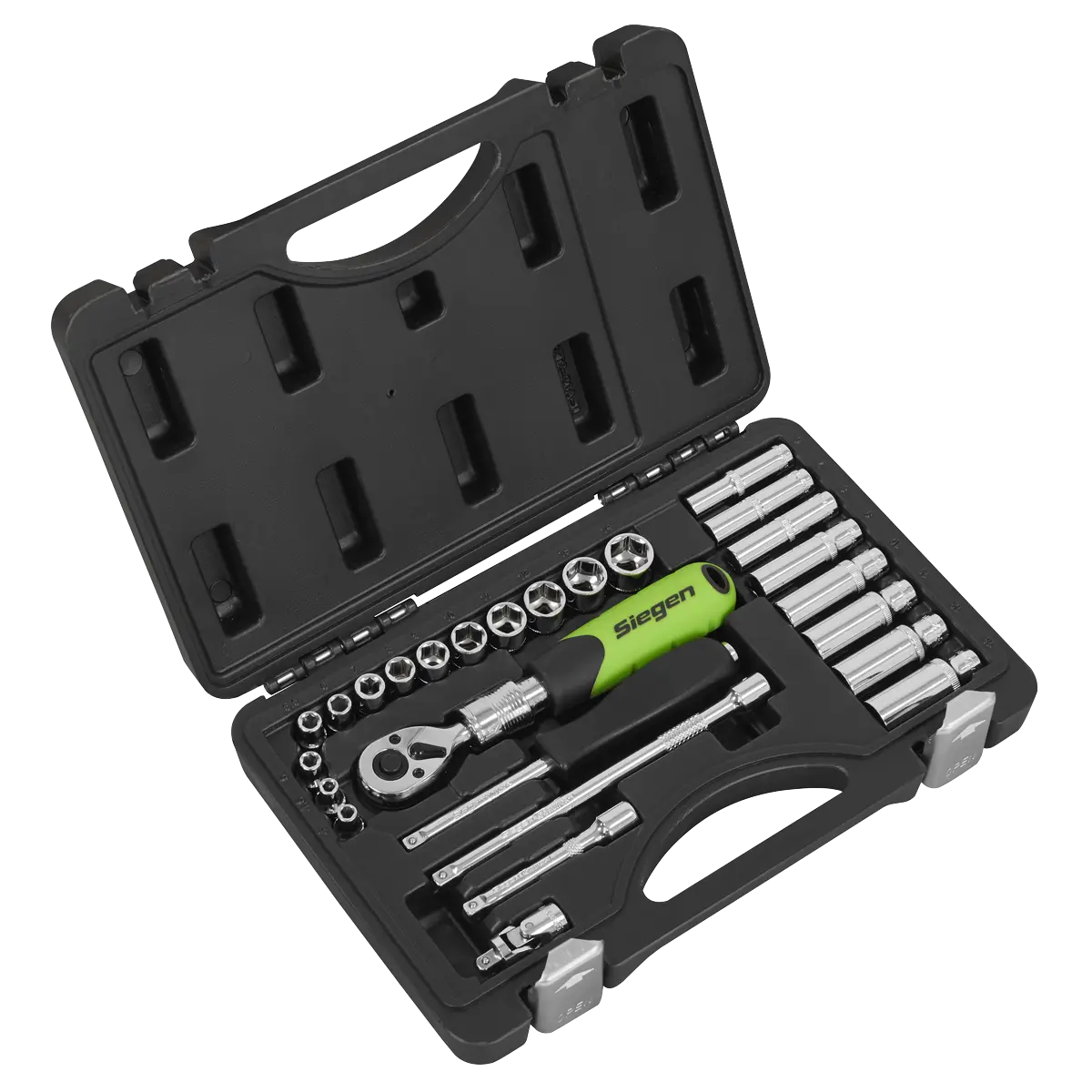 Sealey Siegen Extendable Ratchet Socket Set 1/4"Sq Drive 26pc Sealey 