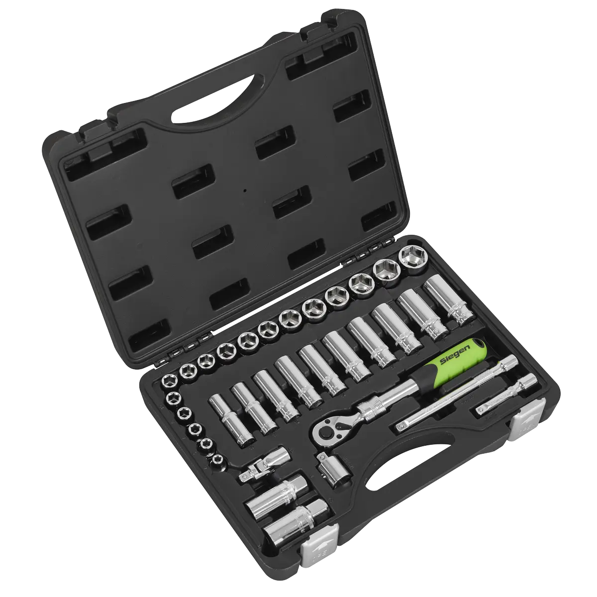 Sealey Siegen Extendable Ratchet Socket Set 3/8"Sq Drive 34pc Sealey 