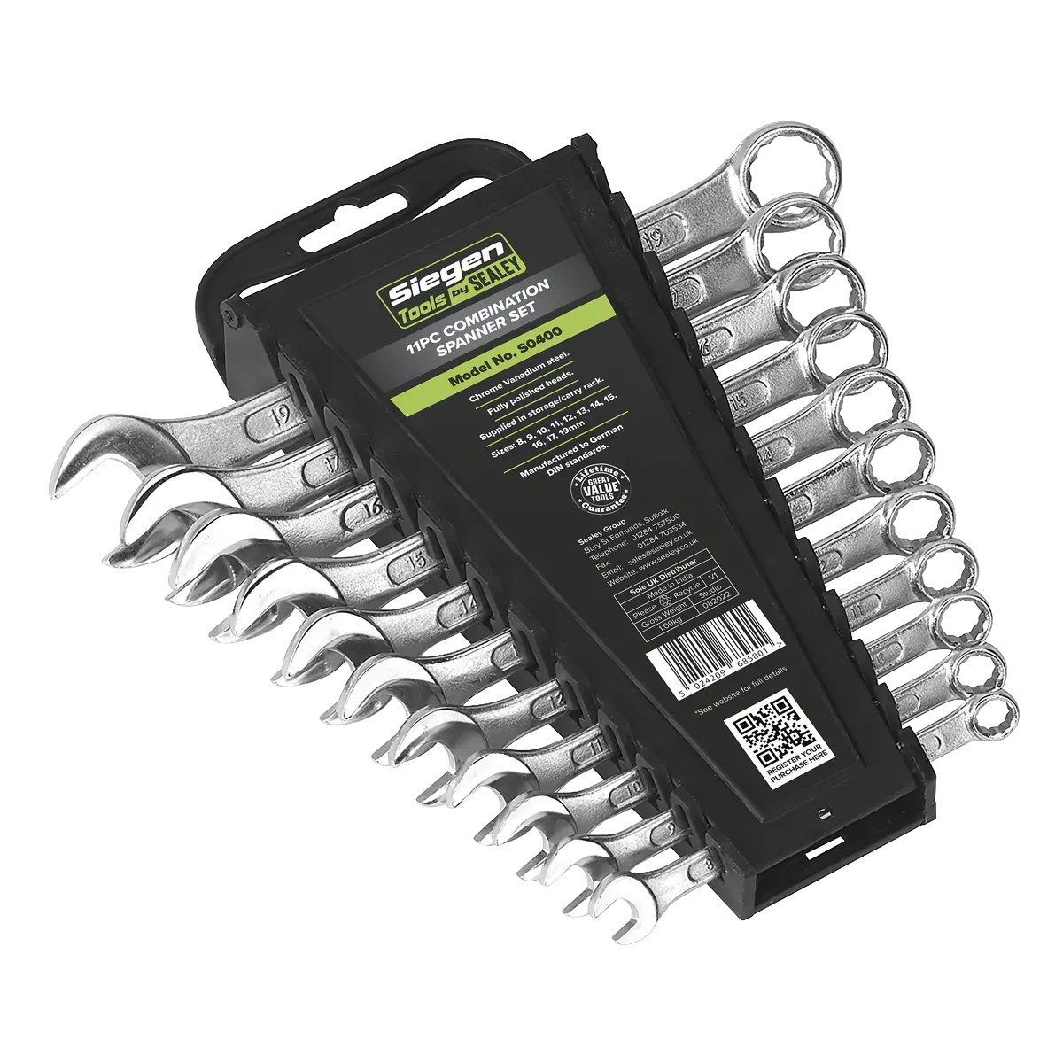 Sealey Siegen Combination Spanner Set 11pc Sealey 