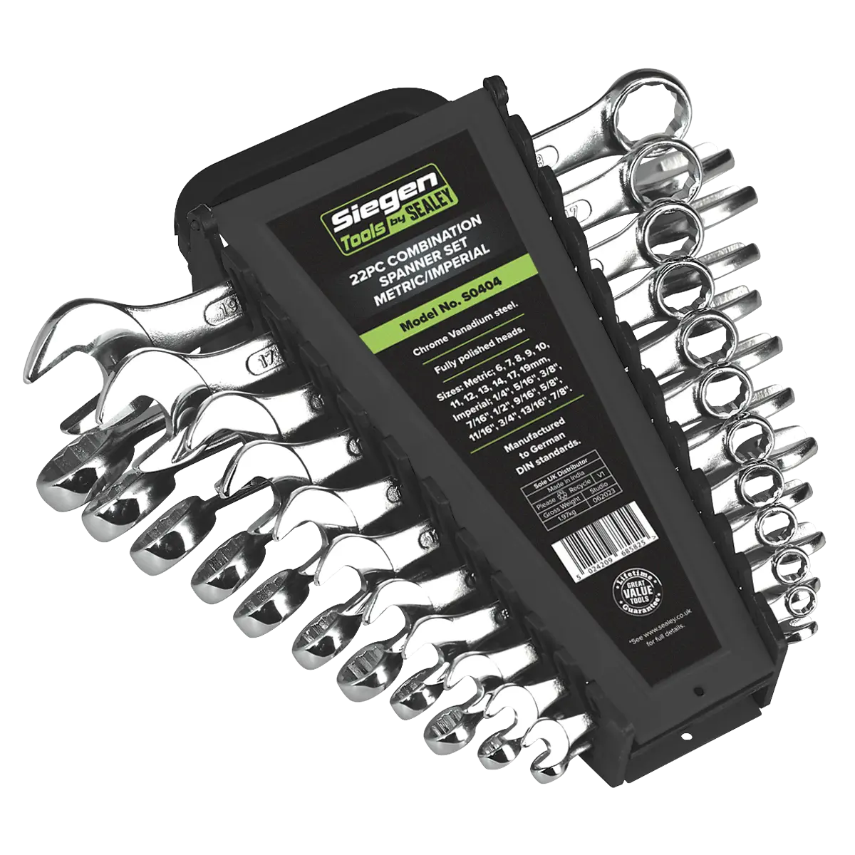 Sealey Siegen Metric/Imperial Combination Spanner Set 22pc Sealey 