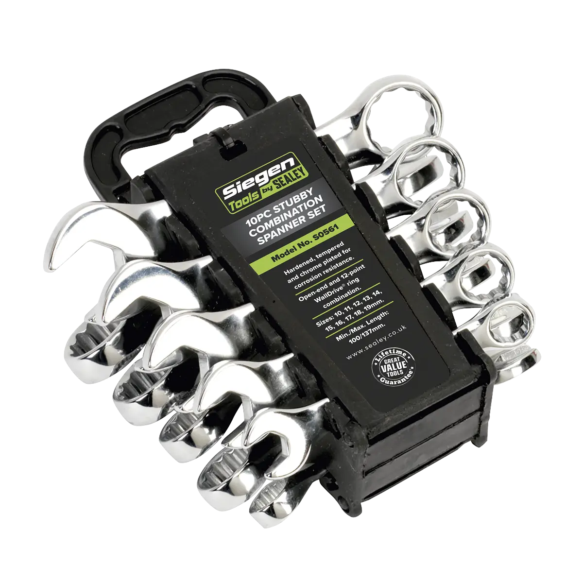 Sealey Siegen Stubby Combination Spanner Set 10pc Sealey 