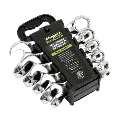 Sealey Siegen Stubby Combination Spanner Set 10pc