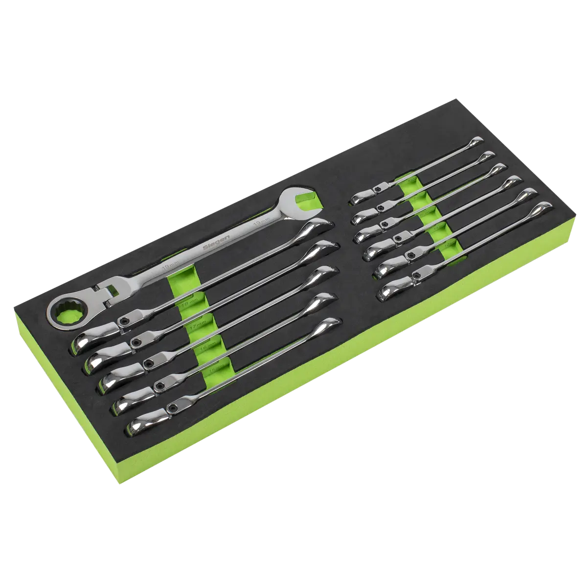 Sealey Siegen Flexi-Head Ratchet Combination Spanner Set 12pc Sealey 