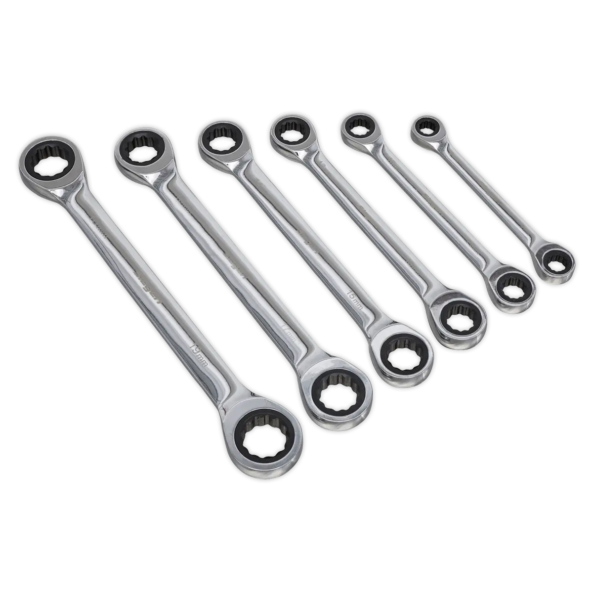 Sealey Siegen Double End Ratchet Ring Spanner Set 6pc Sealey 