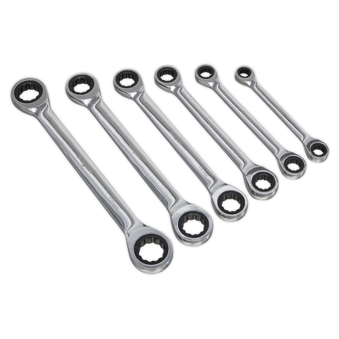 Sealey Siegen Double End Ratchet Ring Spanner Set 6pc