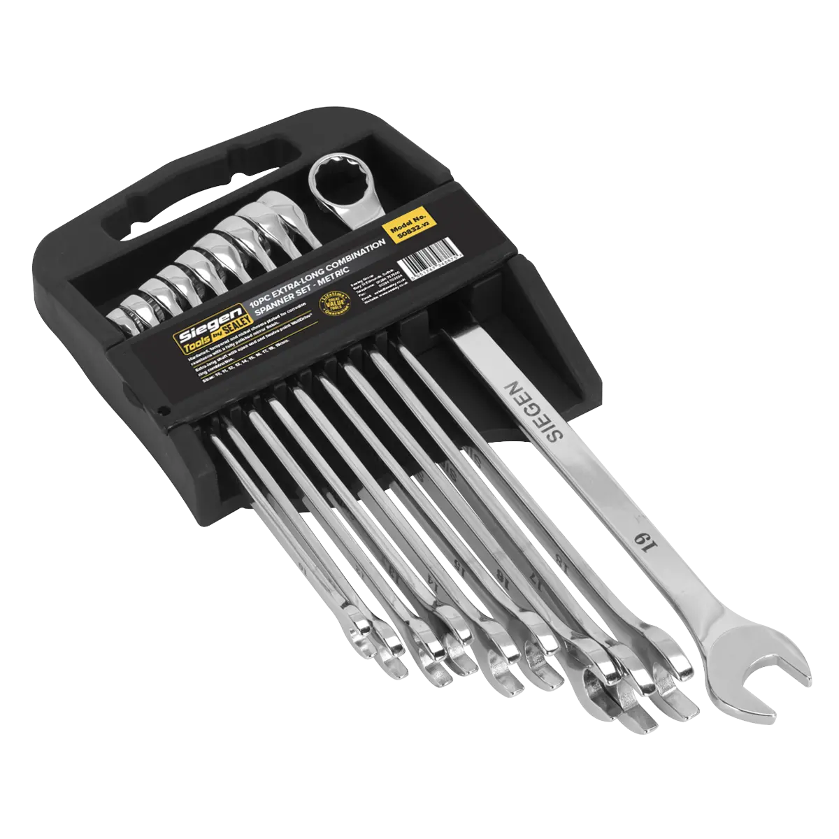 Sealey Siegen Extra-Long Combination Spanner Set 10pc Sealey 