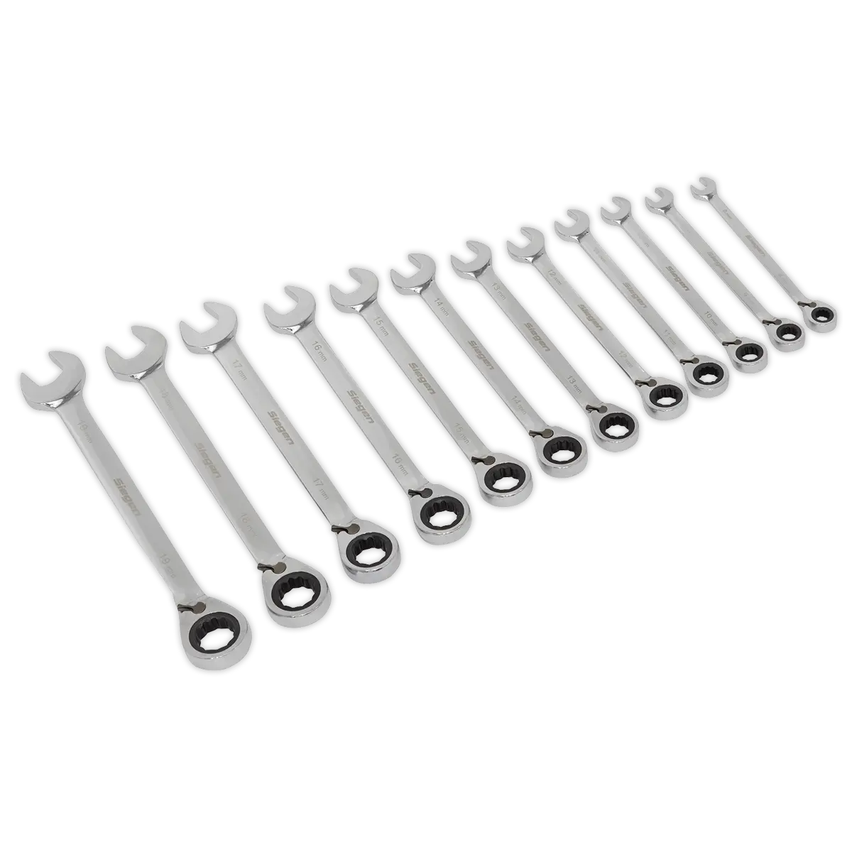 Sealey Siegen Reversible Ratchet Combination Spanner Set 12pc Sealey 