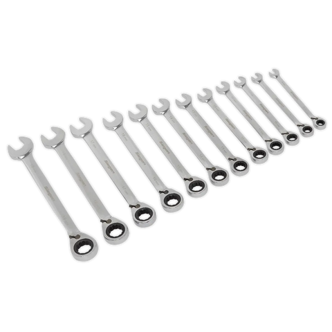 Sealey Siegen Reversible Ratchet Combination Spanner Set 12pc