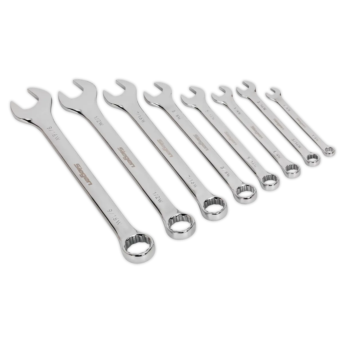 Sealey Siegen Whitworth Combination Spanner Set 8pc Sealey 