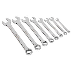 Sealey Siegen Whitworth Combination Spanner Set 8pc