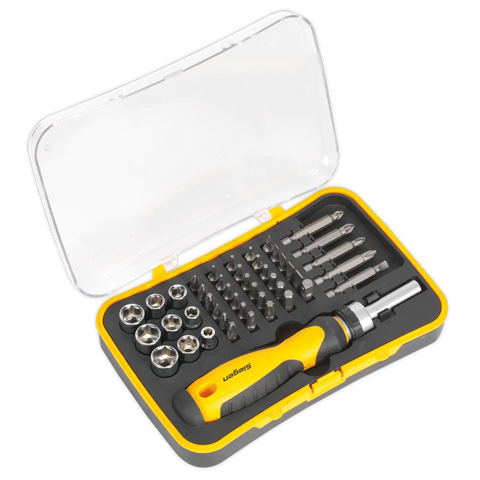 Sealey Siegen Ratchet Screwdriver Socket & Bit Set 45pc