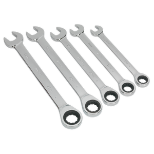 Sealey Siegen Combination Ratchet Spanner Set 5pc