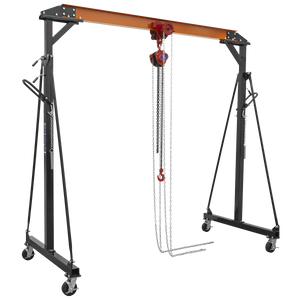 Sealey Portable Adjustable Gantry Crane with Geared Trolley Combo 1 Tonne