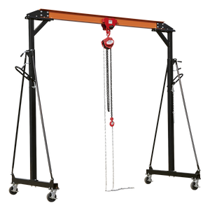 Sealey Portable Lifting Adjustable Gantry Crane 1 Tonne & Hoist Combo