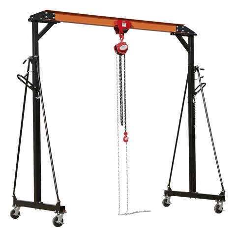 Sealey Portable Lifting Adjustable Gantry Crane 1 Tonne & Hoist Combo