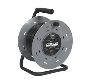 Sealey 50m Cable Reel with Thermal Trip 4 x 230V