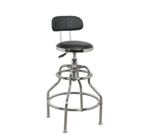 Sealey Pneumatic Workshop Stool with Adjustable Height Swivel Seat & Backrest