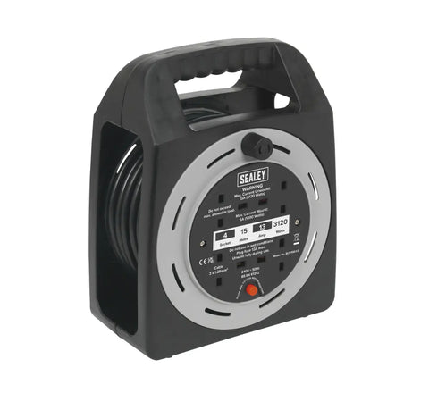 Sealey Box Type Cable Reel with Thermal Trip 4 x 230V