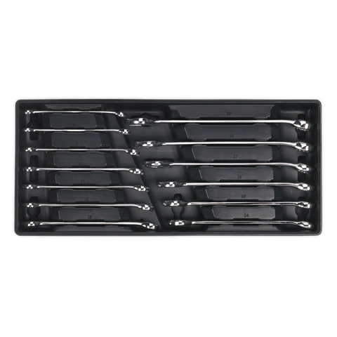 Sealey Premier Combination Spanner Set with Tool Tray 13pc