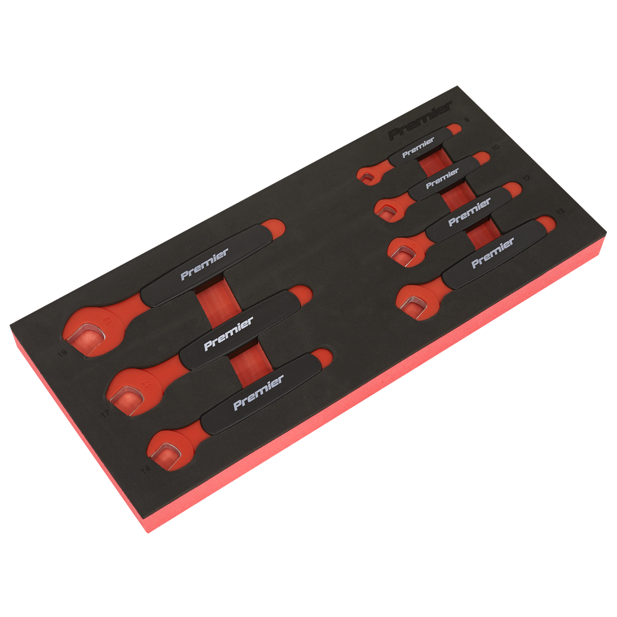 Sealey Premier Insulated Open-End Spanner Set with Tool Tray 7pc - VDE Approved Sealey 