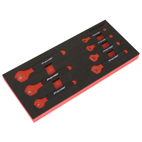 Sealey Premier Insulated Open-End Spanner Set with Tool Tray 7pc - VDE Approved