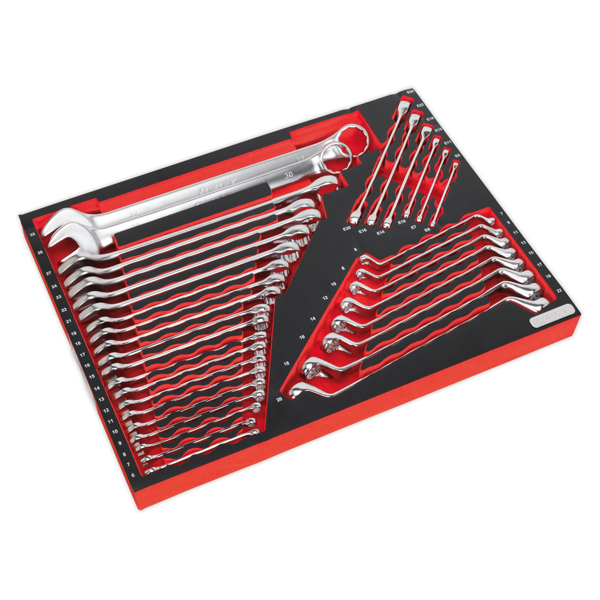 Sealey Premier Platinum Spanner Set with Tool Tray 35pc Sealey 