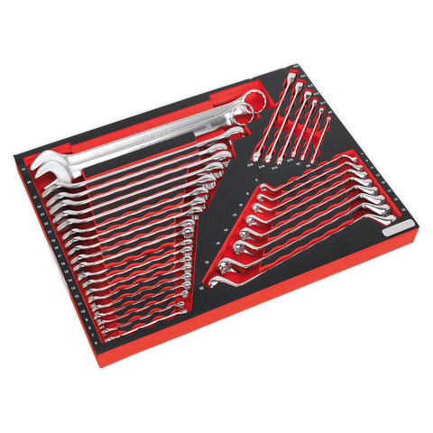 Sealey Premier Platinum Spanner Set with Tool Tray 35pc