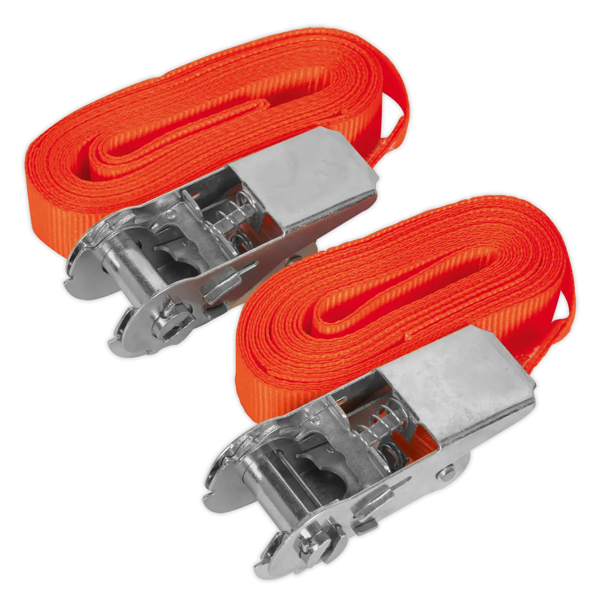 Securing With Racthet Sealey Self-Securing Ratchet Straps 25mm x 4.5m 500kg - Pair