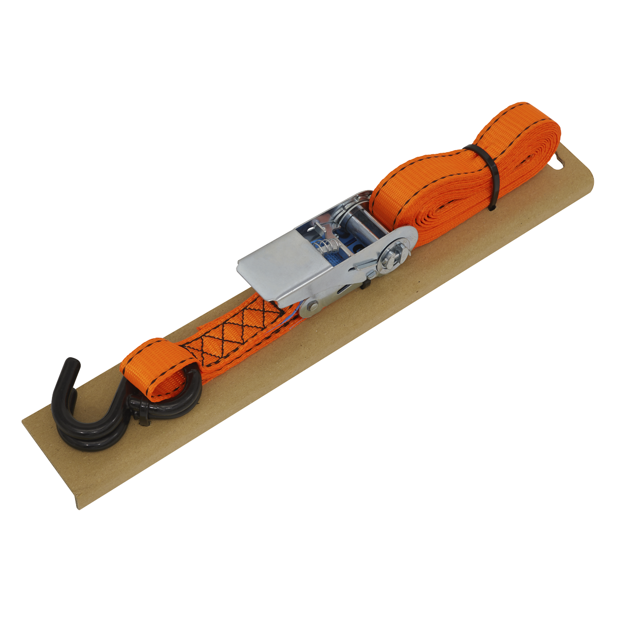 Sealey Ratchet Strap Polyester Webbing S-Hook with Corner Protector 25mm x 5m 600kg