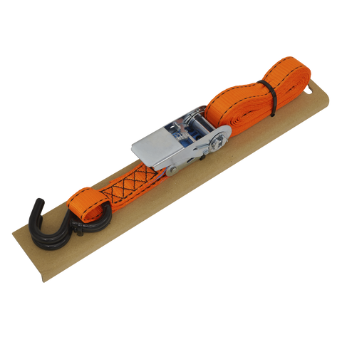 Sealey Ratchet Strap Polyester Webbing S-Hook with Corner Protector 25mm x 5m 600kg