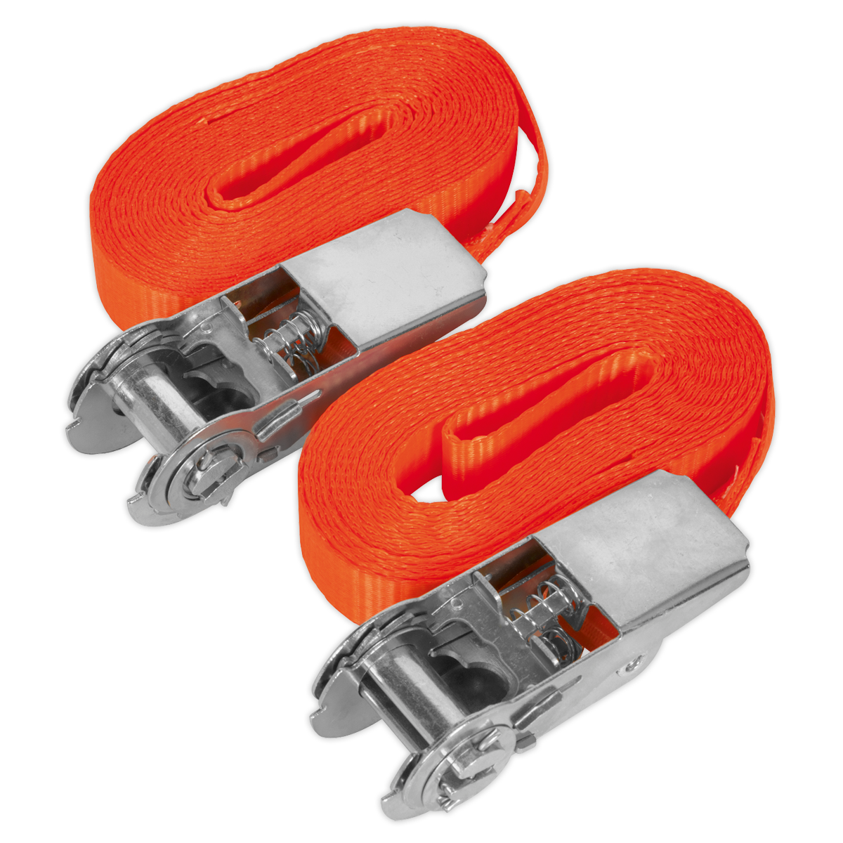 Sealey Self-Securing Ratchet Straps 25mm x 4.5m 800kg  - Pair