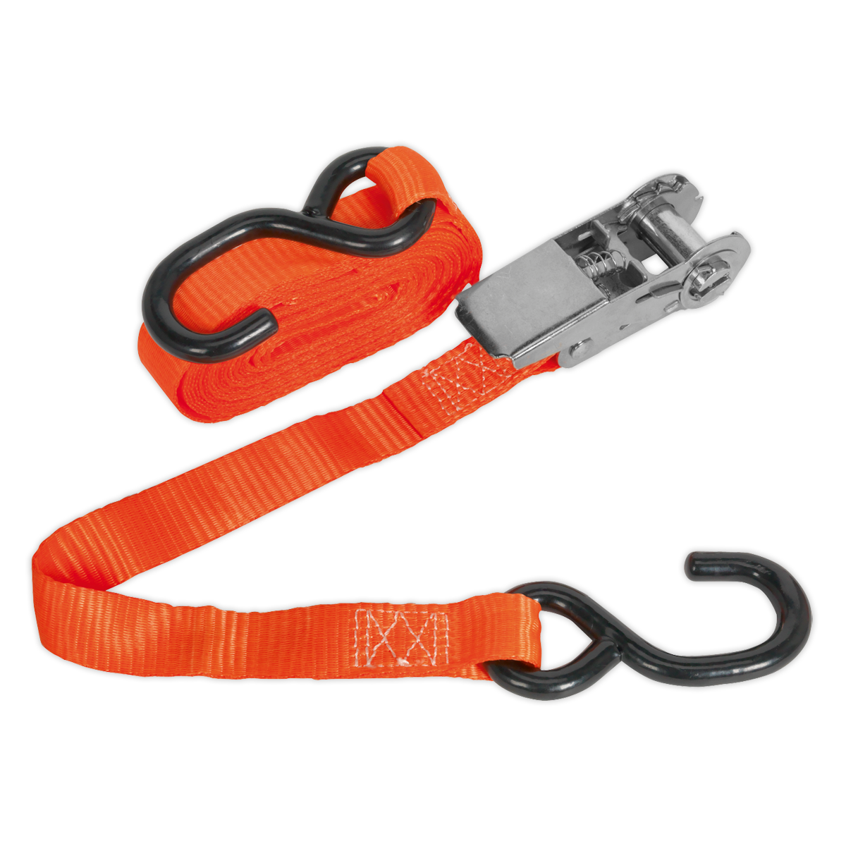 Sealey Ratchet Strap Polyester Webbing with S-Hook 25mm x 4.5m 800kg
