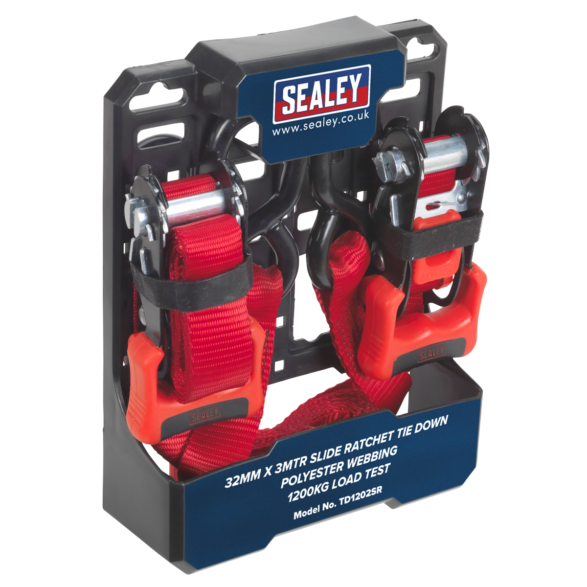 Sealey Slide Ratchet Strap Polyester Webbing with S-Hooks 32mm x 3m 1200kg