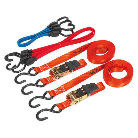 Sealey Ratchet Strap & Bungee Cord Set 6pc