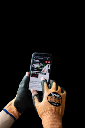 Traffi TG3220 X-DURA 3 Digit PU Cut Level B Safety Glove - Pack of 10