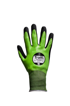 Traffi TG6060 Waterproof Nitrile Cut Level E Safety Glove - Pack of 10