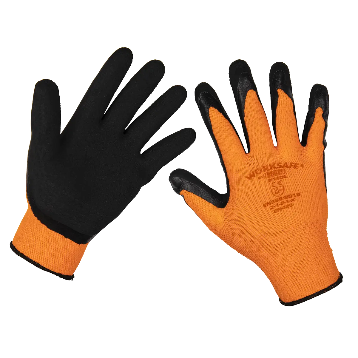 Sealey Worksafe® Foam Latex Grippa Gloves - Pack of 6 Pairs Sealey 