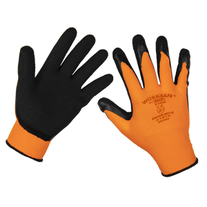 Sealey Worksafe® Foam Latex Grippa Gloves - Pack of 6 Pairs