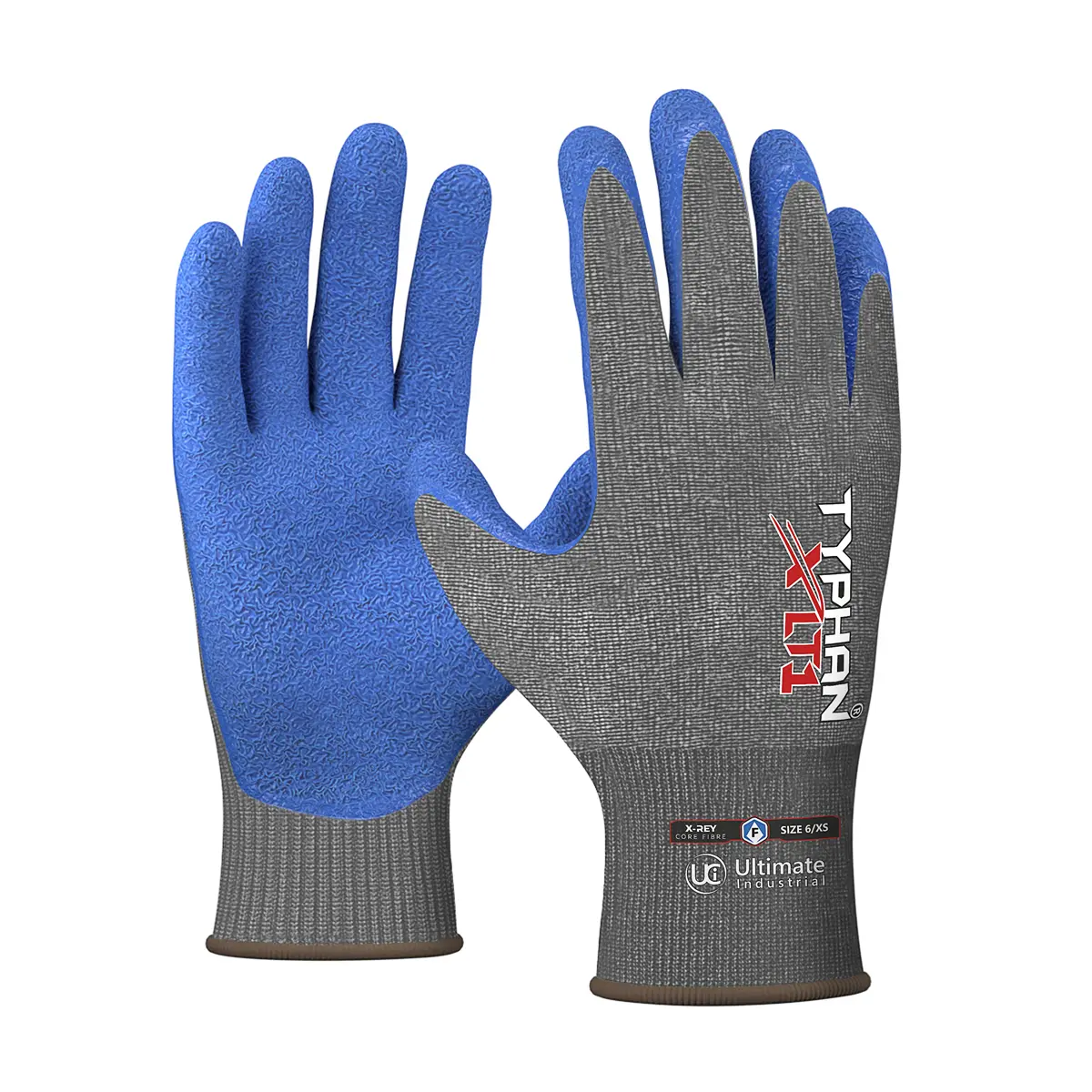 Typhan XLT1 Palm Coated Latex ISO Cut F Safety Gloves Typhan 
