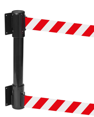 Wall Mounted Twin Belt Barriers - Chevron belt