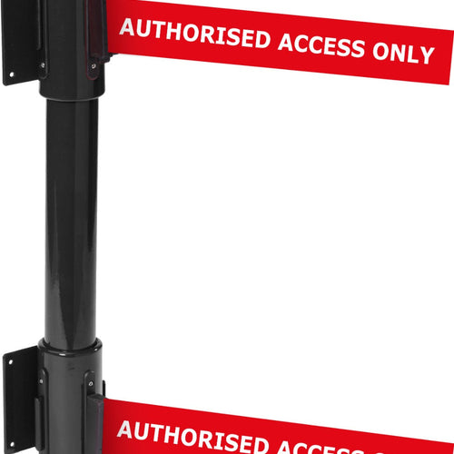 Wall Mounted Twin Belt Barriers - Messaged Belt