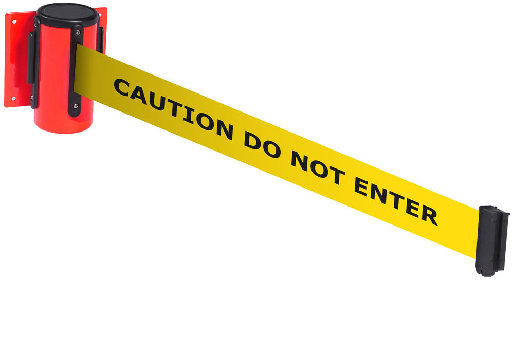 Wall Mounted Belt Barriers - Messaged Belt 1