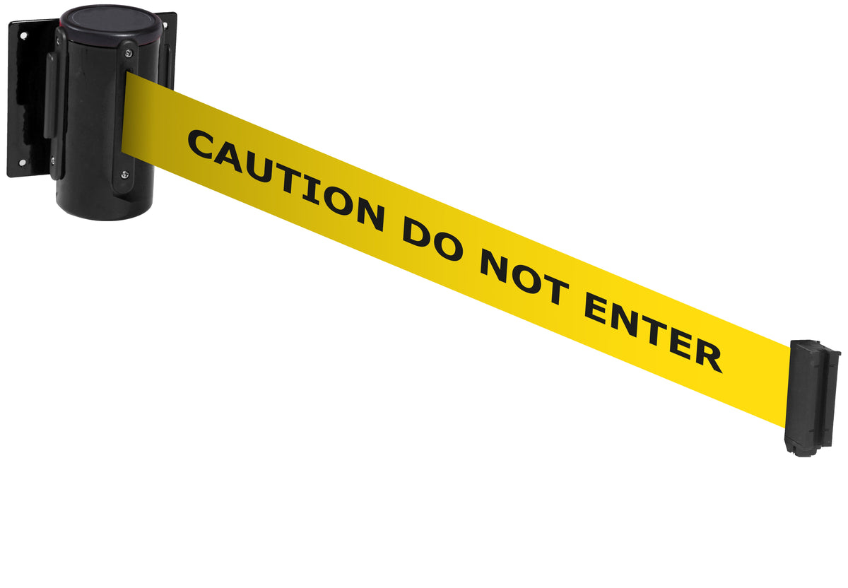 Wall Mounted Belt Barriers - Messaged Belt 1