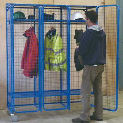 Wire Mesh Storage Compartments - Mobile Unit with padlockable doors GPC Industries Ltd 