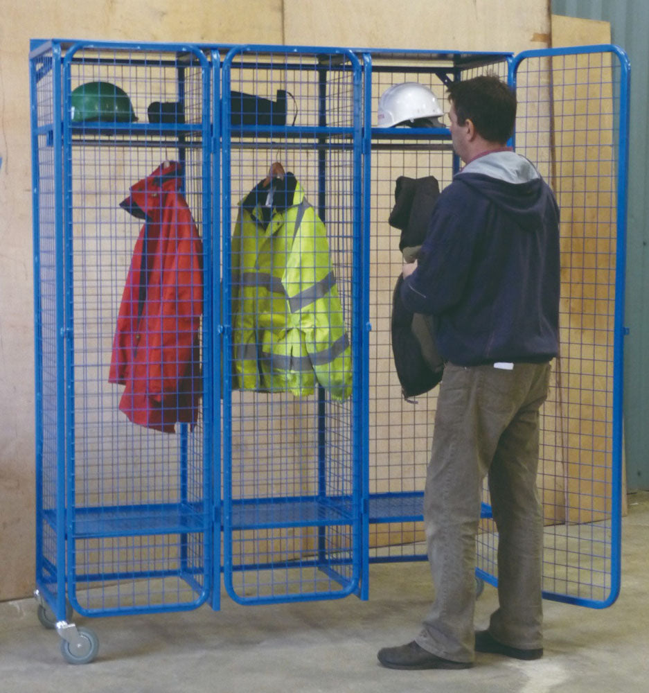 Wire Mesh Storage Compartments - Mobile Unit with padlockable doors GPC Industries Ltd 