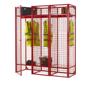 Wire Mesh Storage Compartments - Single Sided Unit with Doors