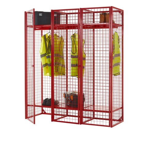 Wire Mesh Storage Compartments - Single Sided Unit with Doors