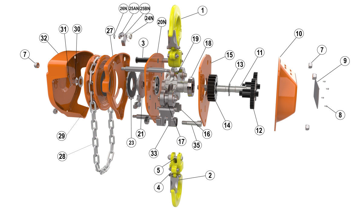 William Hackett SS-C4 QP (Quad Pawl) 500kg-50te Subsea Chain Hoist