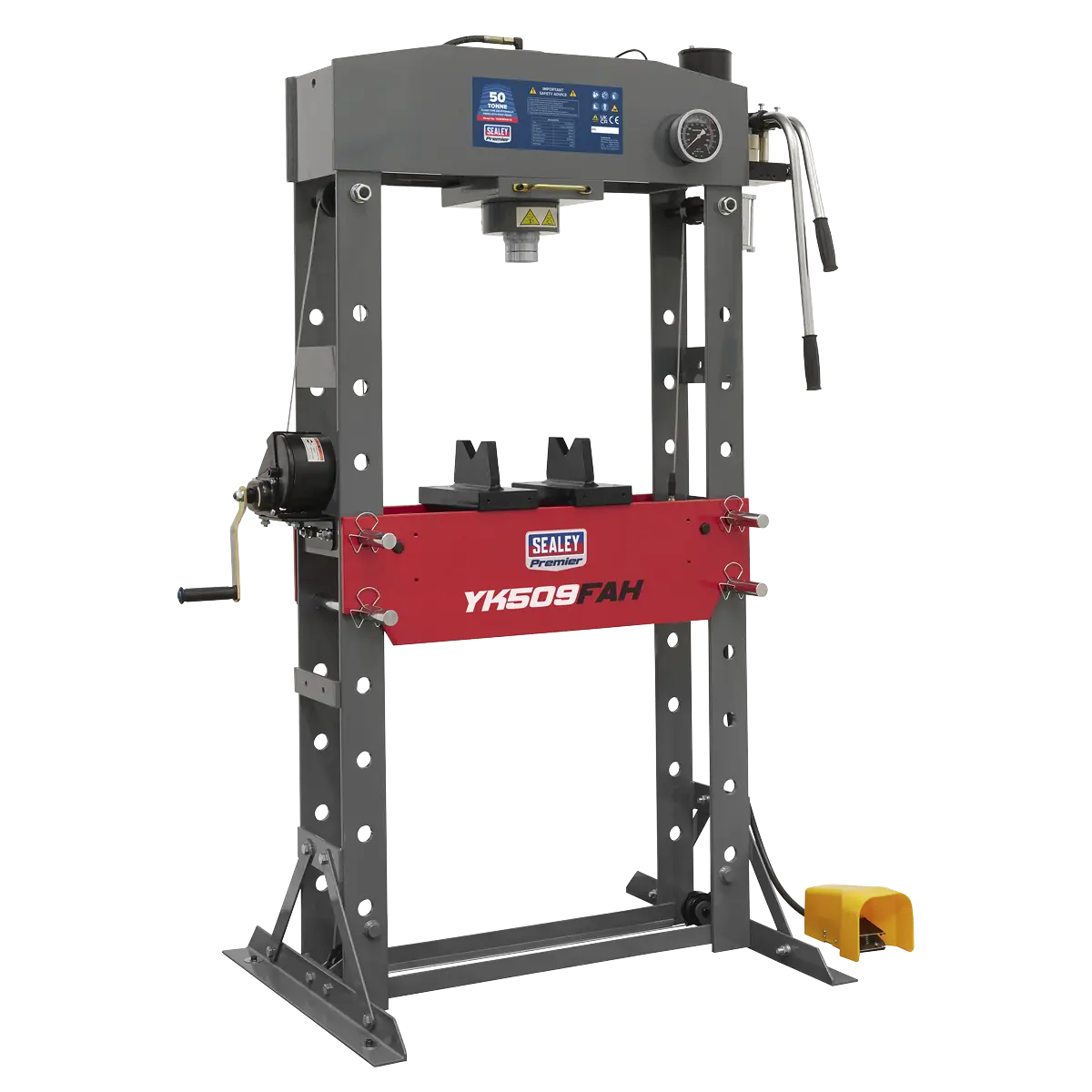 Sealey Premier Air/Hydraulic Floor Type Press with Foot Pedal 50 Tonne Sealey 